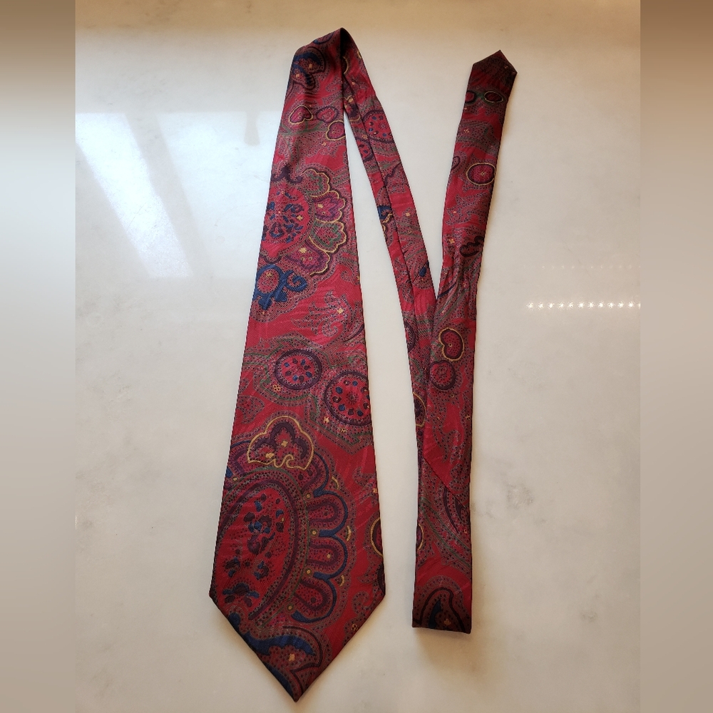Fumagalli's Pure Silk Red Tie, Made in Spain
